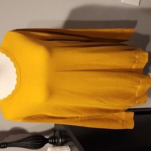 Banana Republic Mustard/white Trim Neck Sweater Size XL PTP 23 In.